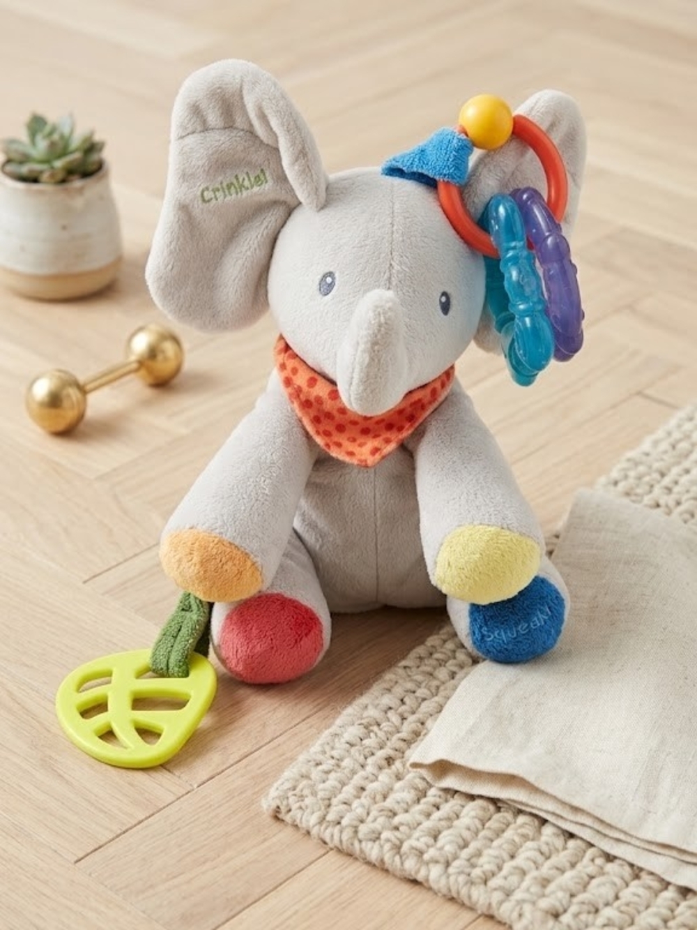 Gund Flappy the Elephant Activity Plush Sensory Baby Toy